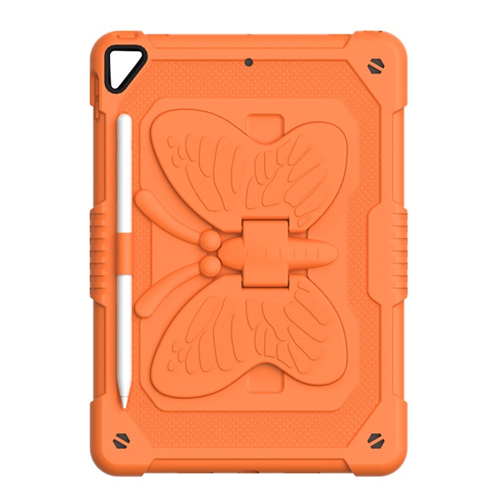 Husa tableta Rnemitery, suport creion, stand aripi fluture, pentru iPad 10.2 19/20/21