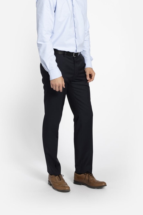 Pantaloni clasici din lana pura FLAVIO bleumarin, Bleumarin