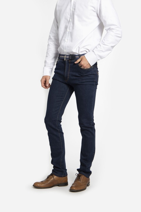 Mosott nadrág sötétkék CELSO elasztikus anyagból, Tengerészkék