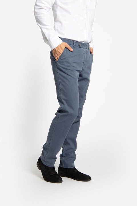Pantaloni spalati din tesatura elastica SPIRITO-MF albastru, M INTL