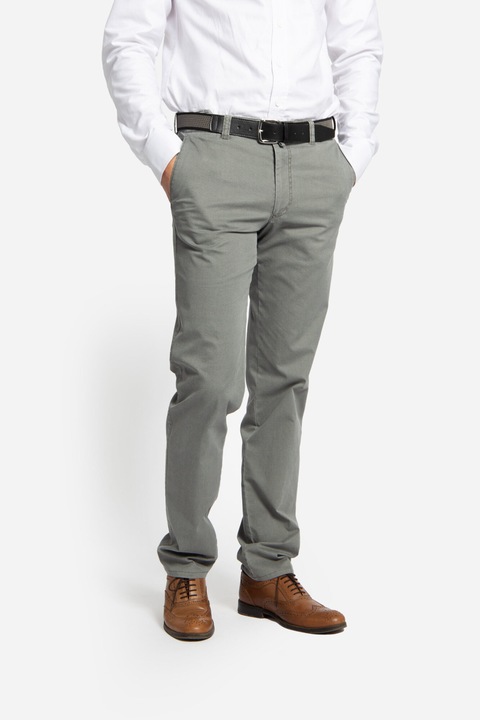 Pantaloni spalati din tesatura elastica GRAZIANO-MF gri, M INTL