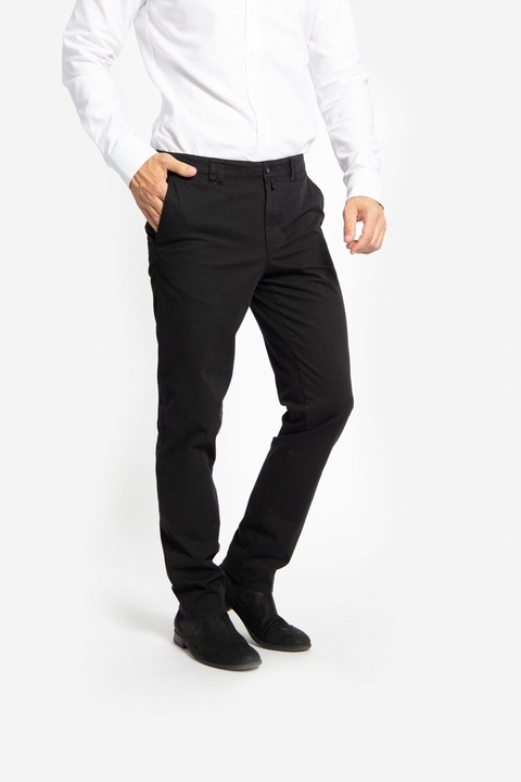 Pantaloni spalati din tesatura elastica SERGIU-MF negru, L INTL