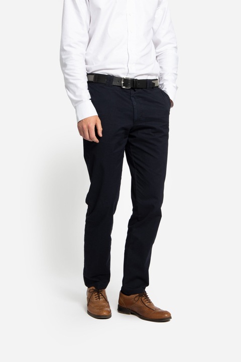 Pantaloni spalati din tesatura elastica SERGIU-CP bleumarin, S-M INTL