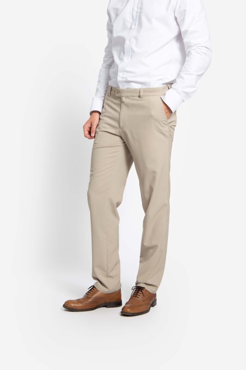 Pantaloni spalati din tesatura elastica GIULIO-MF bej, S-M INTL