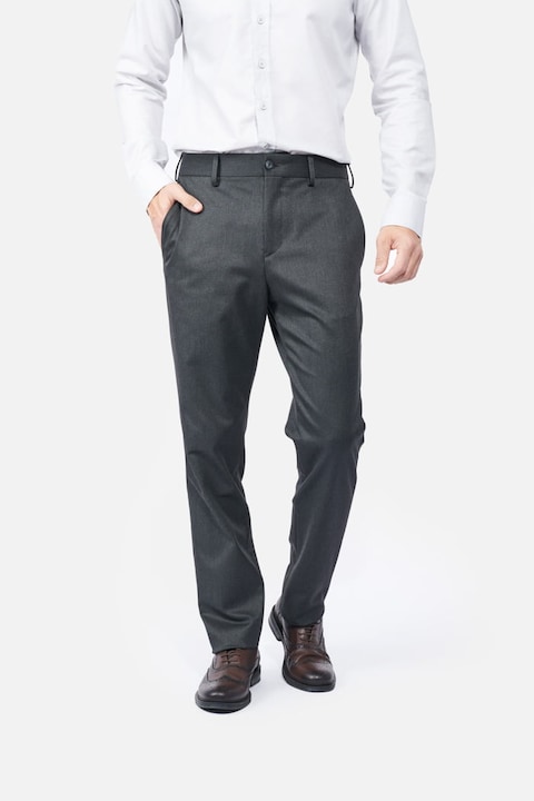 Pantaloni 4YOUTH gri inchis, Gri inchis