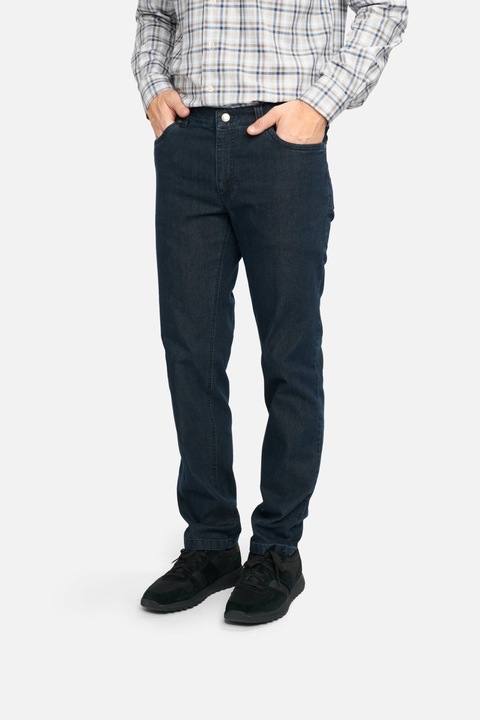 Pantaloni casual jeans regular bleumarin, 2XL INTL