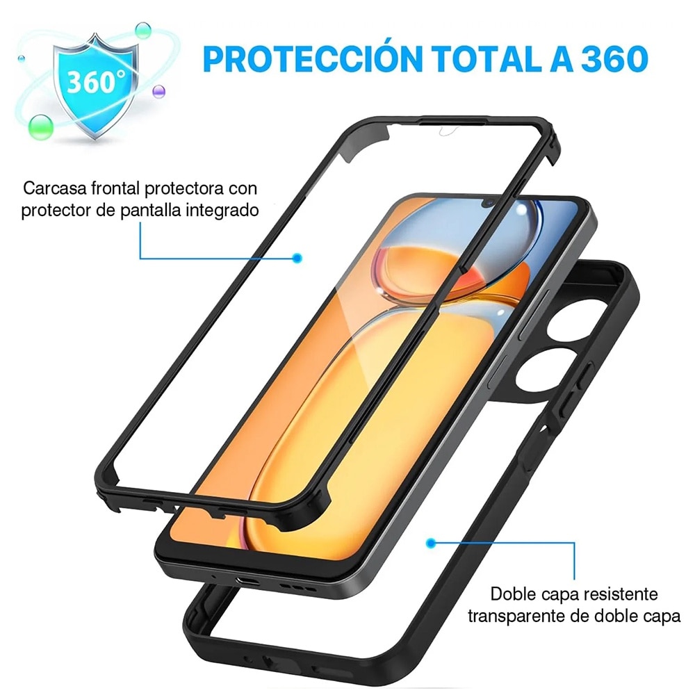 Husa pentru Xiaomi Redmi 13C 4G / Poco C65 + Folie Techsuit ColorVerse 360 Series Black