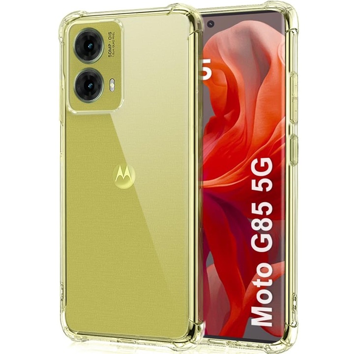 Husa compatibila cu Motorola Moto G85, Protectie antisoc, Silicon Ultra Slim High Tech, Crystal Clear