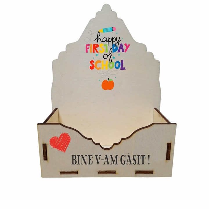 Cutie Aranjamente Florale, Lemn, Scoala, 15x7cm, CBSUV003