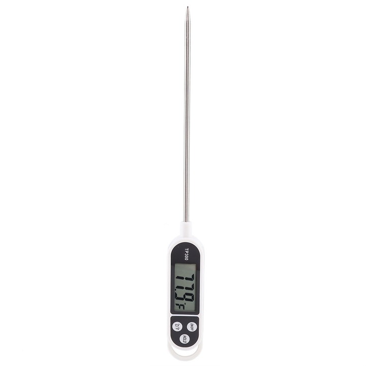 Azonnali digitális konyhai hőmérő, 24,5 cm, fekete/fehér