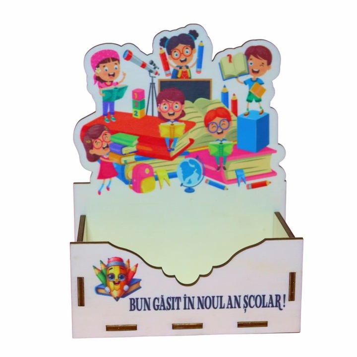 Cutie Aranjamente Florale, Lemn, Scoala, 15x7cm, CBSUV010