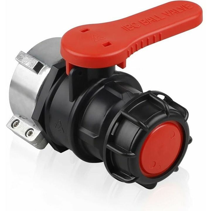 IBC leeresztő csap, Jormftte, 75mm, alumínium és ABS műanyag, sav- és korrózióálló