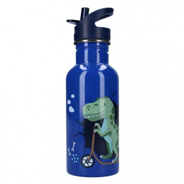 Sticla de apa pentru copii, Vadobag, Dinozaur, Bleumarin, 500ml