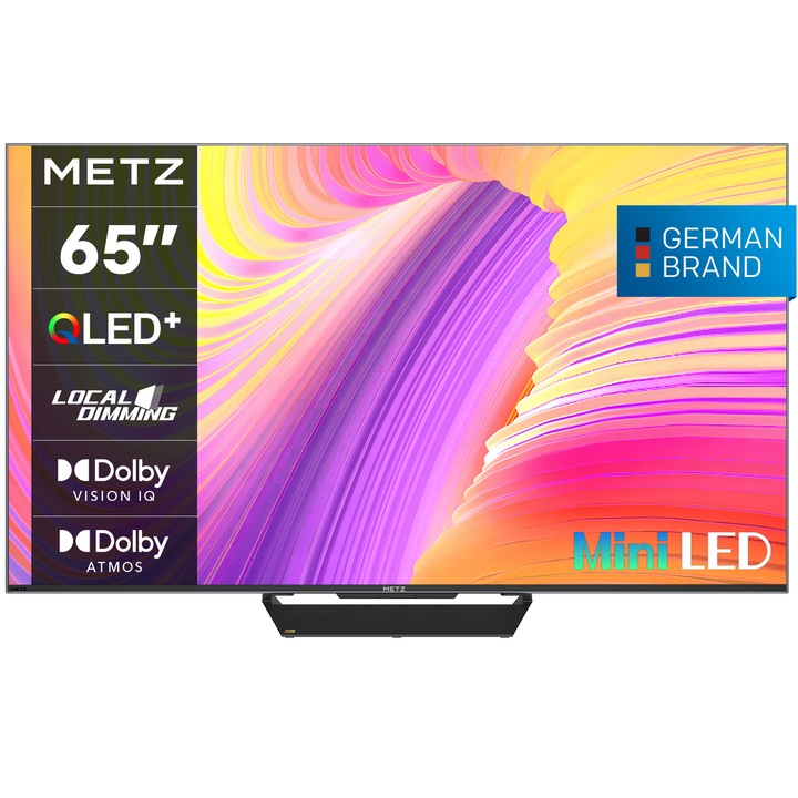 Телевизор METZ Mini LED 65MNE9000, 65" (164 см), Smart Google TV, 4K Ultra HD, 100 Hz, Клас F (Модел 2024)
