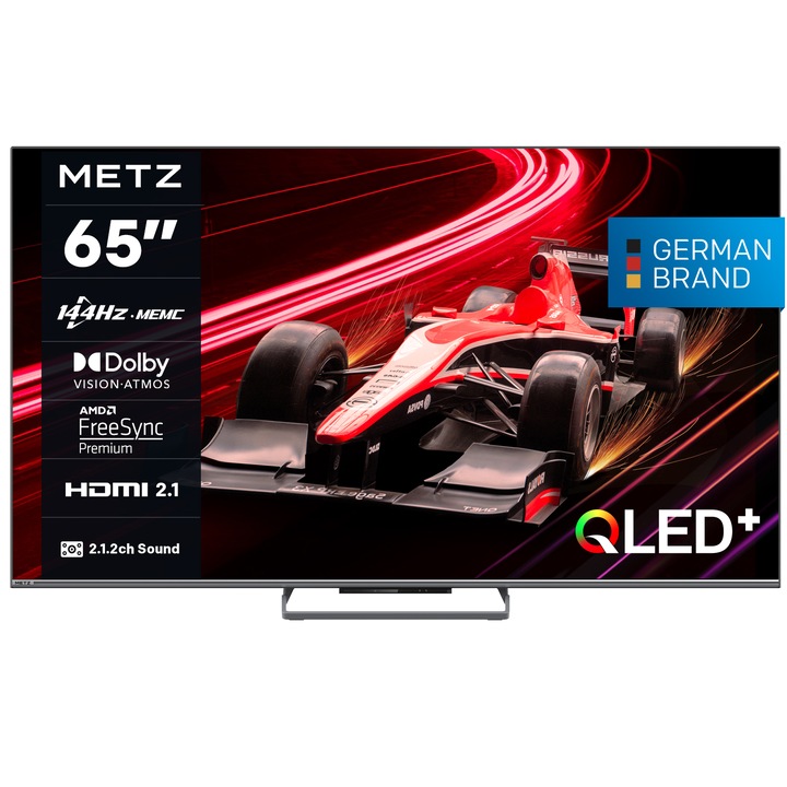 Телевизор METZ QLED 65MQE8000, 65" (164 см), Smart Google TV, 4K Ultra HD, 100 Hz, Клас F (Модел 2024)
