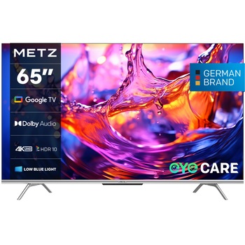 Televizor METZ LED 65MUD7000, 164 cm, Smart Google TV, 4K Ultra HD, Clasa F (Model 2024)