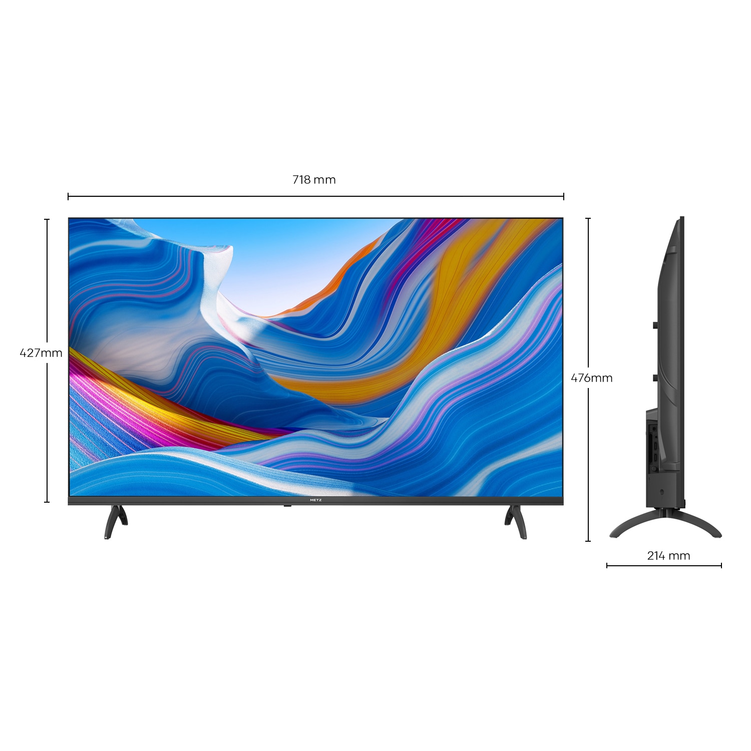 Televizor METZ LED 32MTE6000, 81 cm, Smart Google TV, HD, Clasa E (Model 2024)