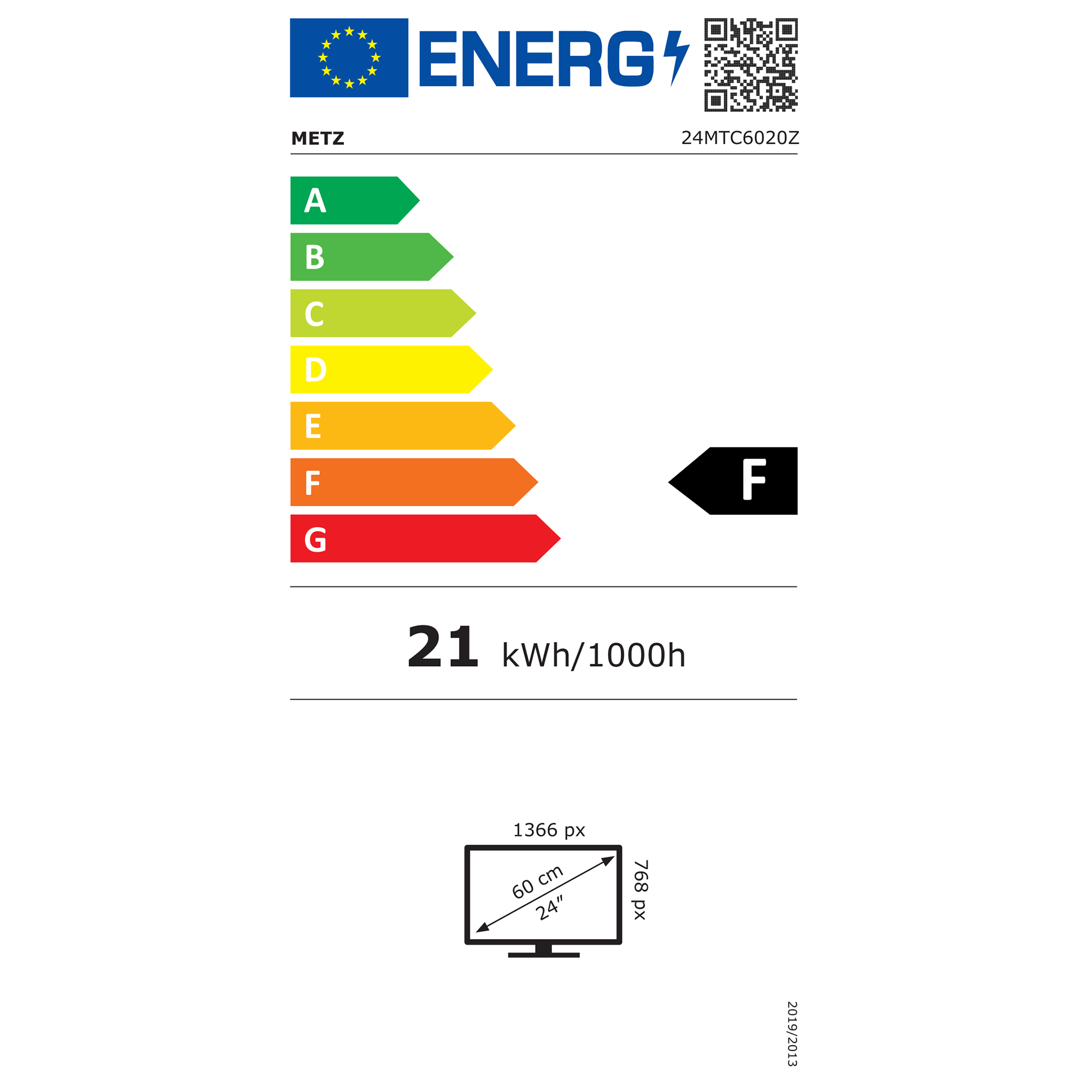 Televizor METZ LED 24MTC6020, 60 cm, Smart Android TV, HD, Class F (Model 2024)