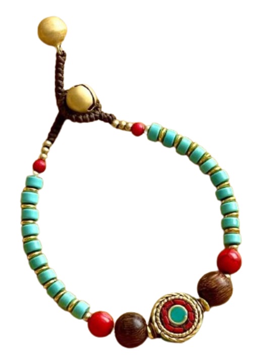 Set bratari chakra, cupru si pietre naturale, multicolor, 13x8x9cm