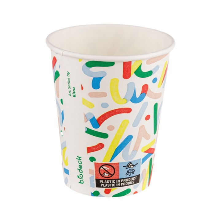 Pahare carton artwork 240 ml 12 buc