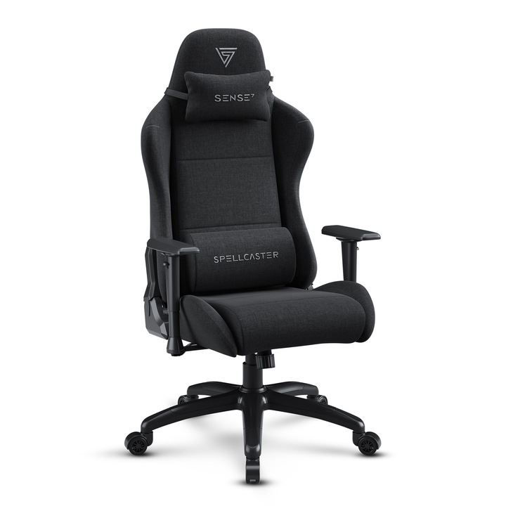 Гейминг столове SENSE7 Spellcaster Fuku, XL size, От текстил, 160kg, Черно