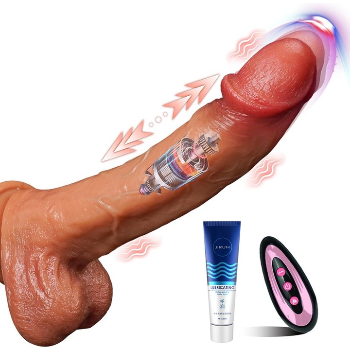 4 az 1-ben dildó vibrátorral, teleszkópos, fűthető, 7 vibrációs mód, erős tapadókorong, szilikon, 24x4,5 cm