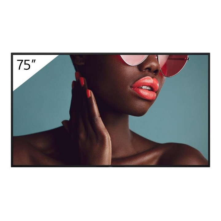 Sony 75" IPS LED professzionális képernyő, FW-75BZ40L, UHD 3840 x 2160, HDMI, WiFi, hangszórók, fekete