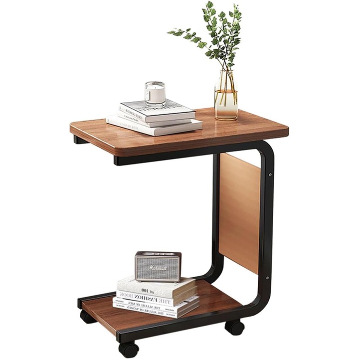 Birou in Picioare Reglabil, Roartoy, cu Rotile, Poate Misca Suport Portabil pentru Laptop, Potrivit pentru Paturi Canapele, 48 x 30 x 62 cm