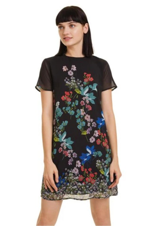 Rochie Desigual 19WWVWAD, Negru, M