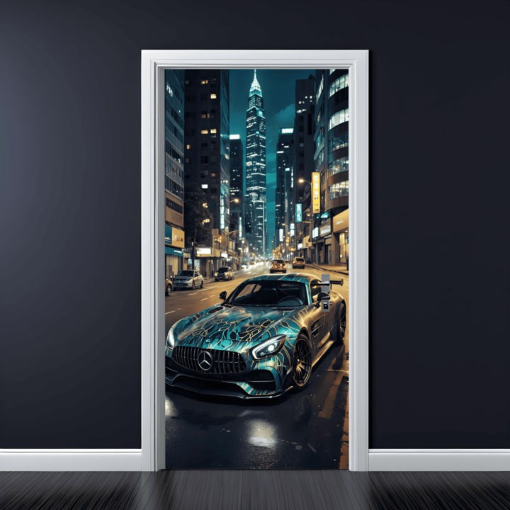 Цветно щамповано фолио за декорация на врати, размер 200 х 90 см, модел: AVX-DR09