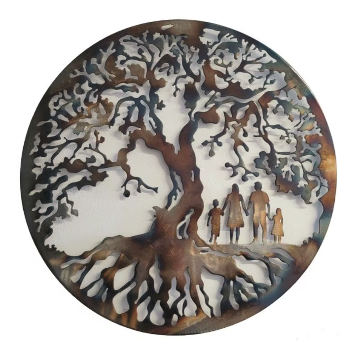 Decor perete, Copacul vietii, familie cu 4 membri, 100 x 100