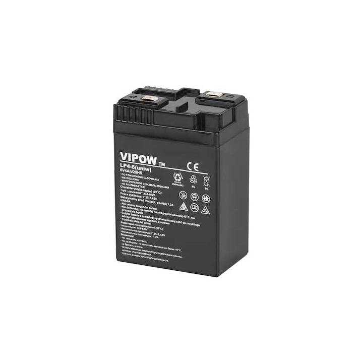 Akkumulátor 6V 4ah Vipow, nem igényel karbantartást