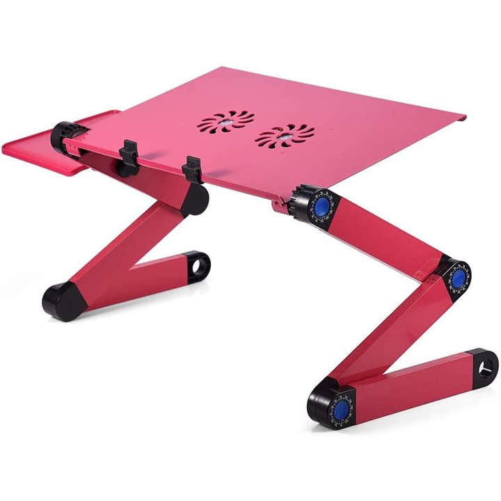 Stand, Suport Laptop QttvbTna, Dublu Ventilator, Pliabil, 42x26cm