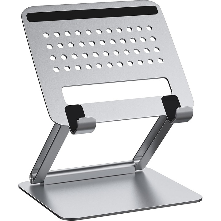 Suport ajustabil pentru tableta, Enforose, aluminiu, stabilitate superioara, design de racire, argintiu, 7-13.3 inch