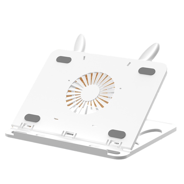 QttvbTna tablettatartó, 360 fokban elforgatható, összecsukható, hordozható, fehér