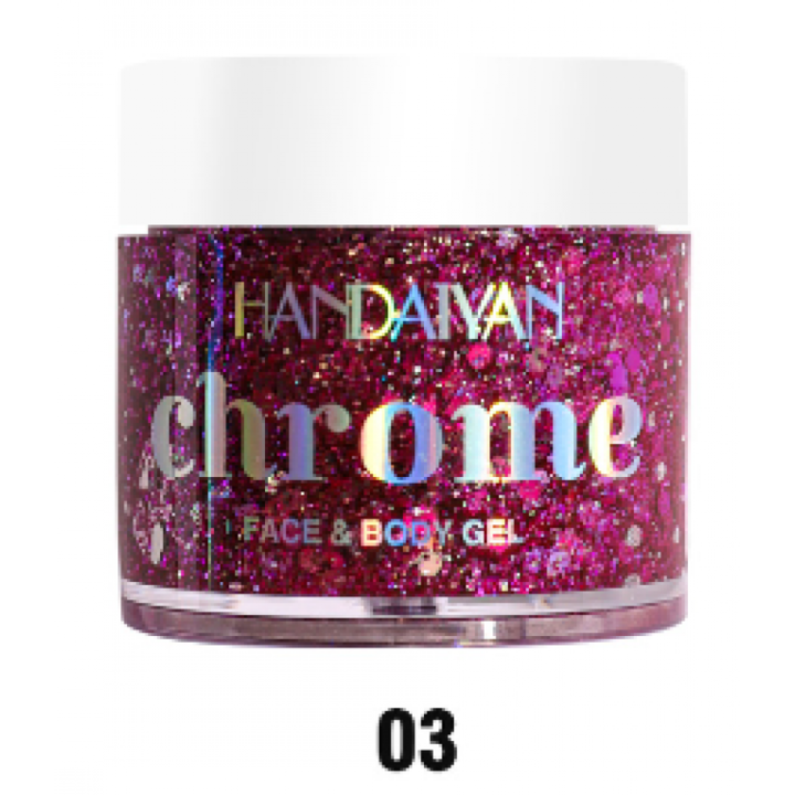 Csillogó gél arcra és testre, Handaiyan, Chrome, 03, 32 g