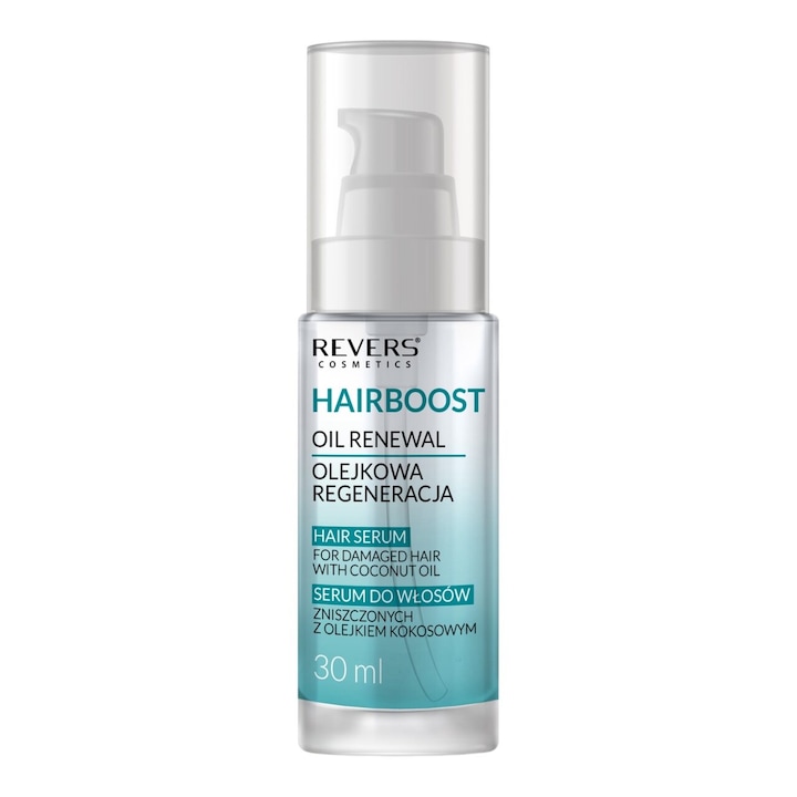Ser de netezire pentru par deteriorat cu ulei de cocos, Hairboost, Revers