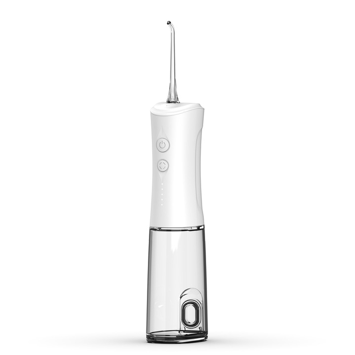 Szájöblítő, Smiley, Pro Aqua, 5 mód, 150PSI, vízálló, USB, vezeték nélküli, 350 ml, fehér