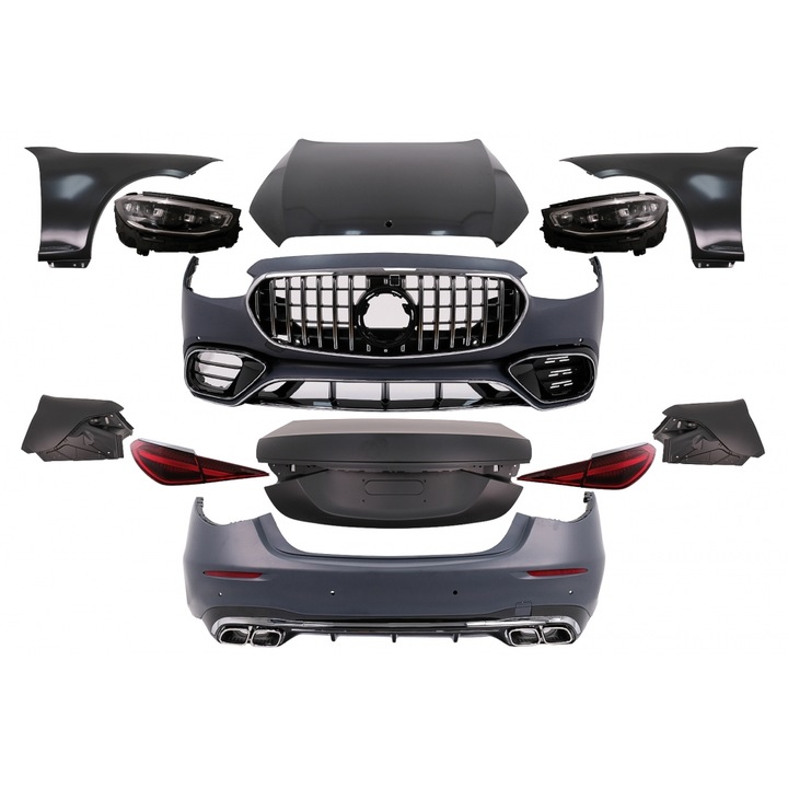 Kit Exterior Complet compatibil cu Mercedes S-Class W221 2005-2013 Conversie Completa la W223 S63 Design