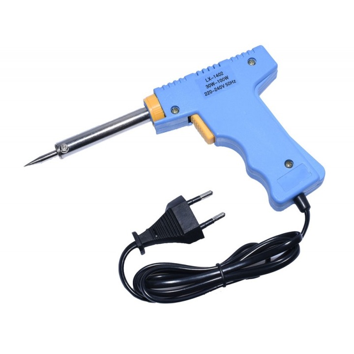 Pistol de Lipit Fludor 30-100W cu Reglare a Temperaturii – Instrument Profesional pentru Lucrari de Sudura si Reparatii Electrice