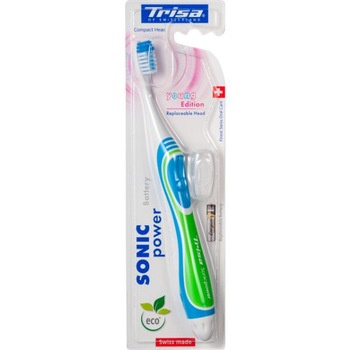 Periuta de dinti electrica Trisa Sonic Power Battery Young Edition 661880, 22.000 vibratii/min, 1 x baterie AAA, verde