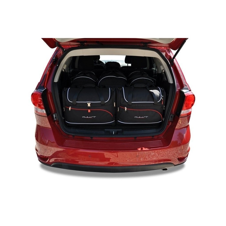 Set 5 genti auto KJUST pentru FIAT FREEMONT 2011-2016, impermeabile, cu roti din cauciuc
