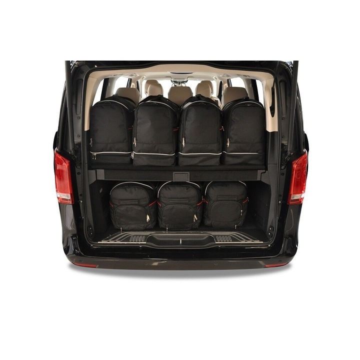 Set 7 Genti Auto KJUST pentru Mercedes-Benz V Long 2015+, Impermeabile, cu Roti Silentioase