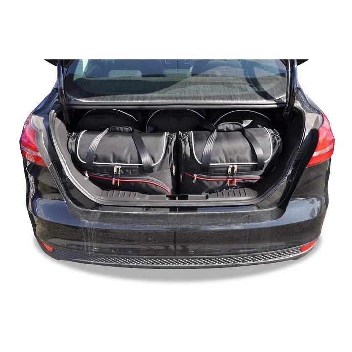 Set 5 Piese Genti Auto KJUST, Rezistente la Apa, Roti Silentioase, Negru, Compatibil Ford Focus Limousine 2011-2018