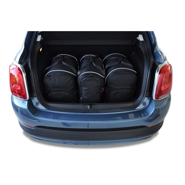 Set de genti auto KJUST pentru FIAT 500X MHEV 2022+, 3 piese, impermeabile, cu roti din cauciuc
