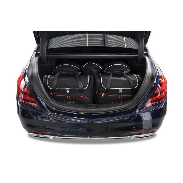 Set de genti auto KJUST pentru Mercedes-Benz S 2013-2020, 5 piese, impermeabile, cu roti silentioase