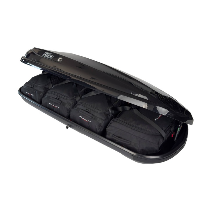 Set de 4 Genti KJUST pentru Cutie Portbagaj, Rezistente la Apa, Aerodinamice, Negru