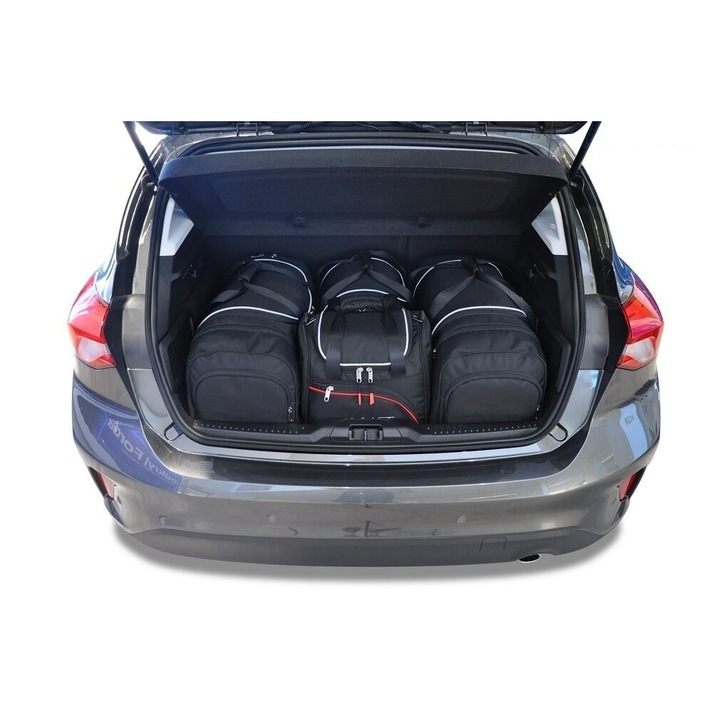 Set de genti auto KJUST pentru Ford Focus Hatchback 2018+, 4 piese, impermeabile, cu roti din cauciuc