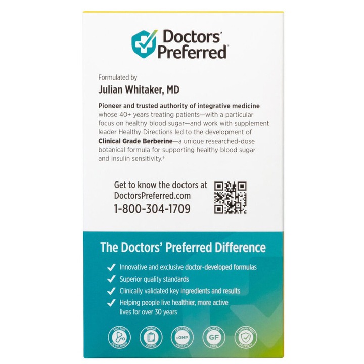 Doctors’ Prefered® Berberine Clinical Grade, Berberina 500 mg, 90 cps