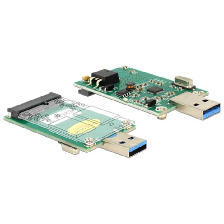 Delock 62681 Converter USB 3.0 A male -mSATA full size
